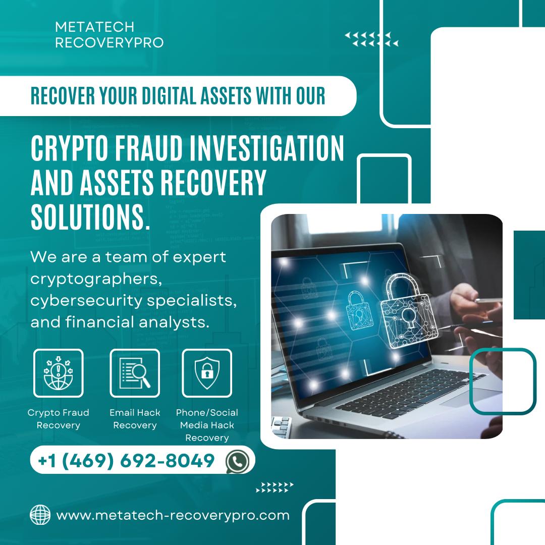 RECOVER ALL YOUR LOST USDT, BITCOIN & ETH, WITH THE HELP OF META TECH RECOVERY PRO.